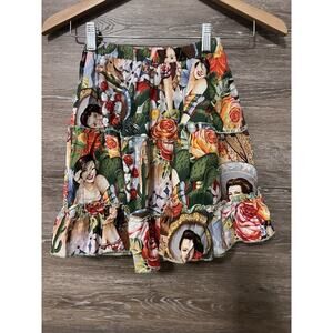 Mexican Senoritas A-line Elastic Skirt Size 6 Girls Resort Vacation Vintage